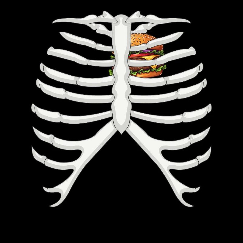 Drôle de squelette Burger Love Costume Halloween