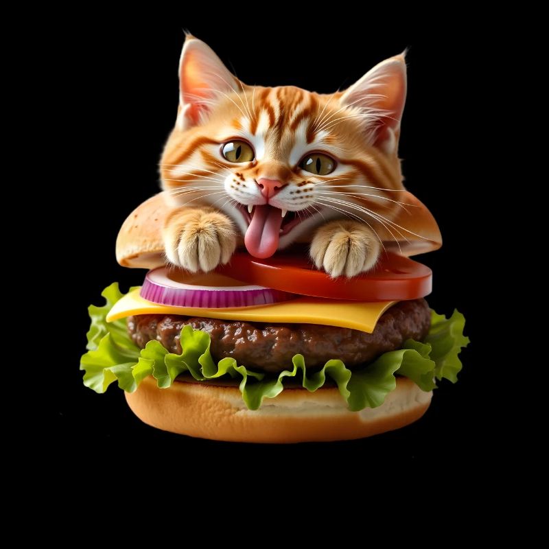 Chat Restauration rapide Burger Chats Hamburger Amoureux des chats