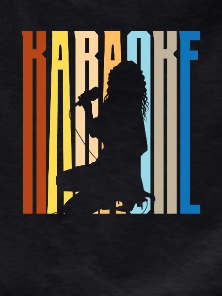Karaoke Singer Silhouette Retro