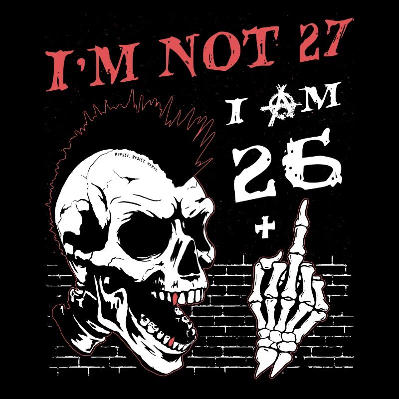 27e anniversaire squelette main - j’ai 26 ans plus moyen