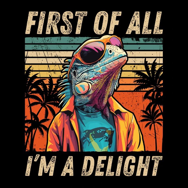 Sarcastic Iguana - Vintage Sunset Style
