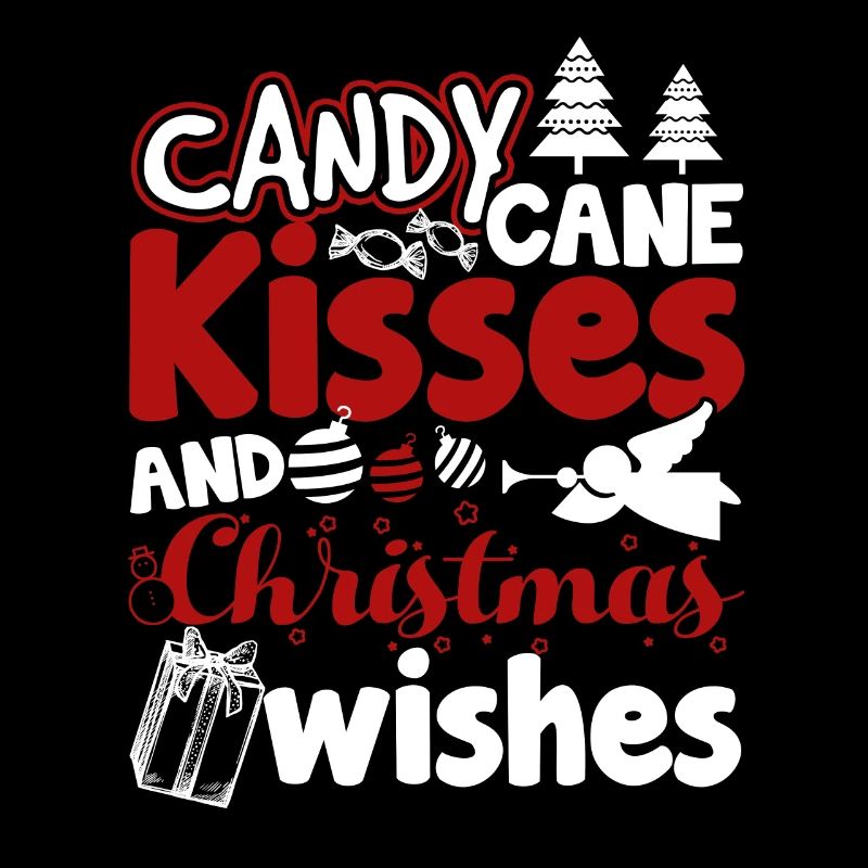 Vœux de Noël Candy Cane Bisous