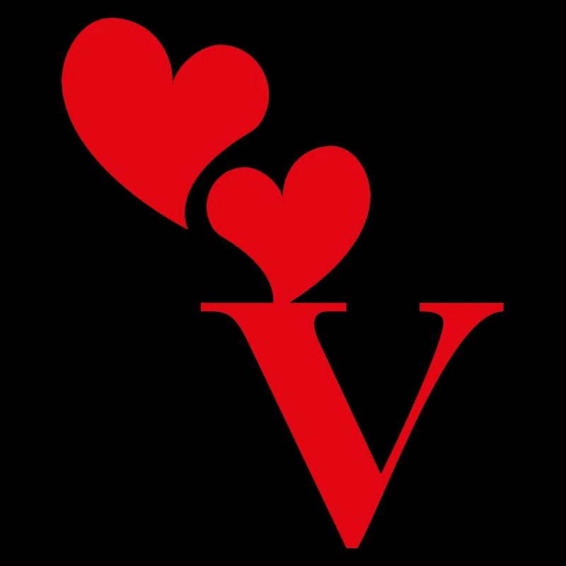 Buchstabe v rotes Herz