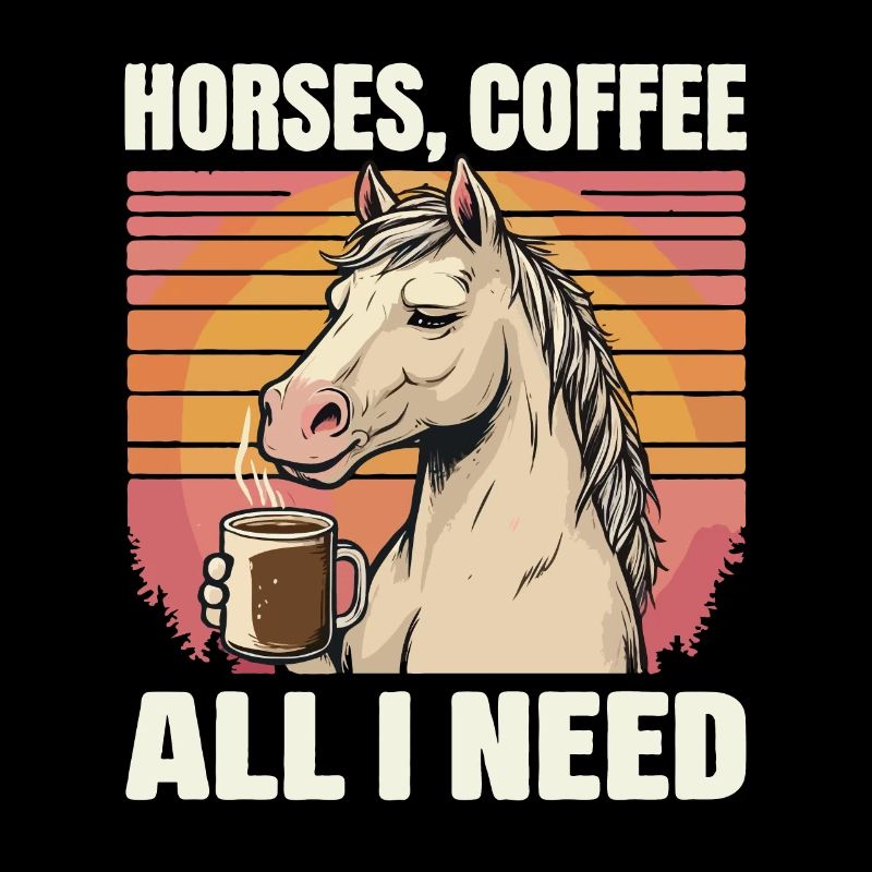 Lustiges Pferd Kunst Pferdebesitzer Pferde Kaffee