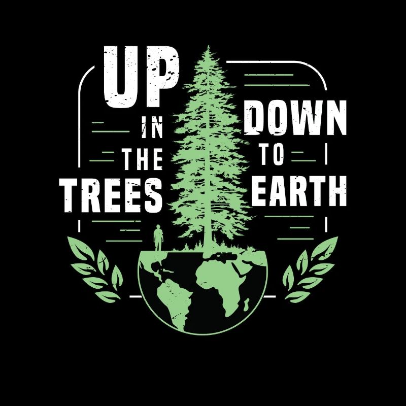 Tree Surgeon Up In The Trees Down To Forest Worker