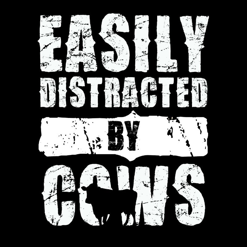 Facilement distrait par le motif de vache drôle de vache