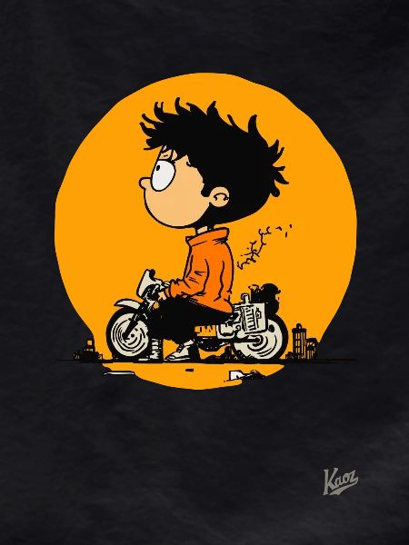Boy with motorcycle