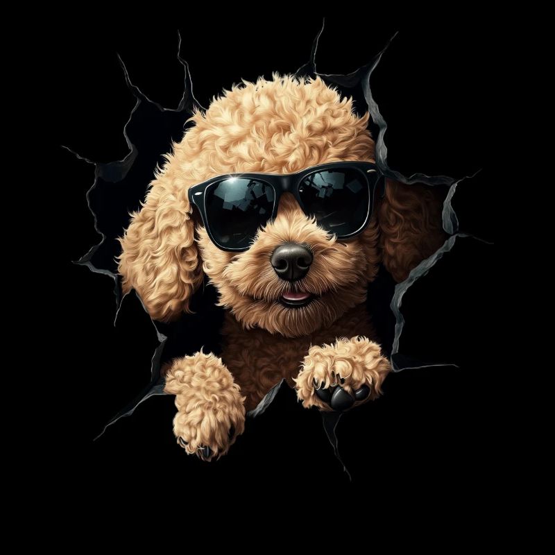 Drôle de chien propriétaire Chien mignon caniche