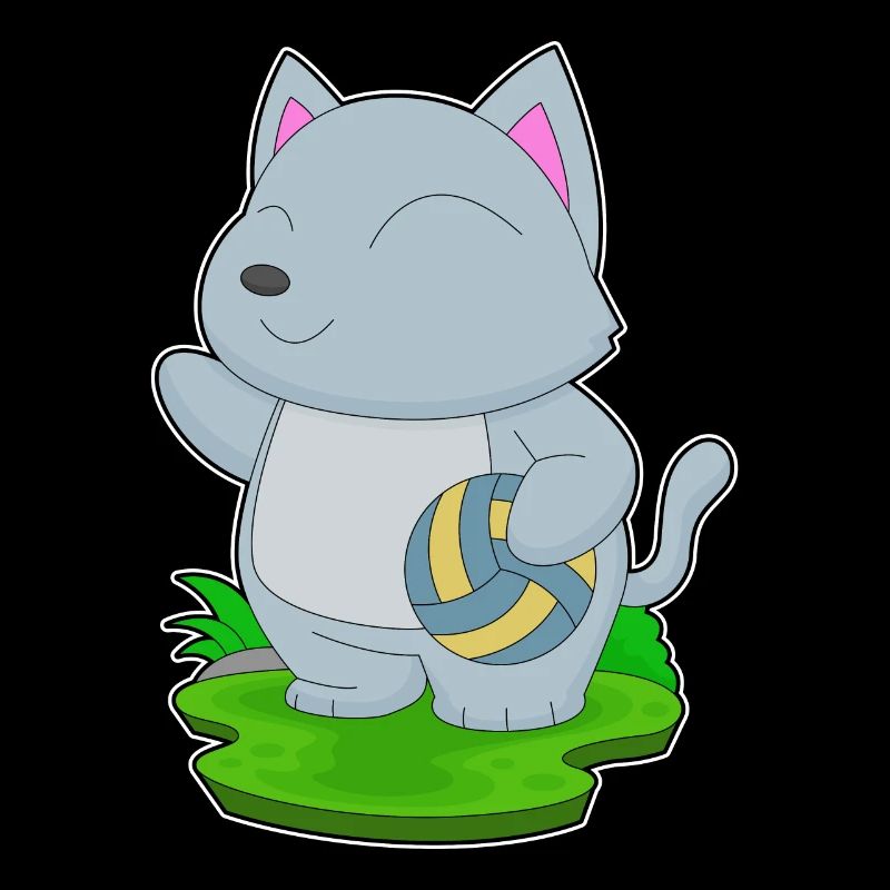 Cat Volleyball Player Volleyball