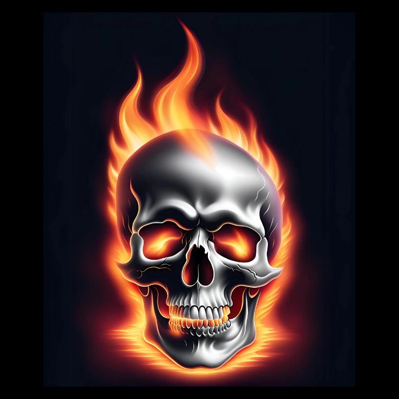 A skull on fire