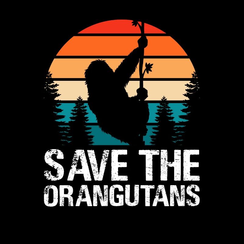 Sauvez les orangs-outans - Orang-outan rétro