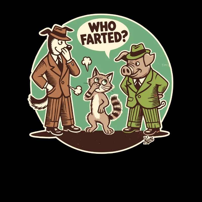 Wer hat gefurzt? Katze, Hund oder Schwein