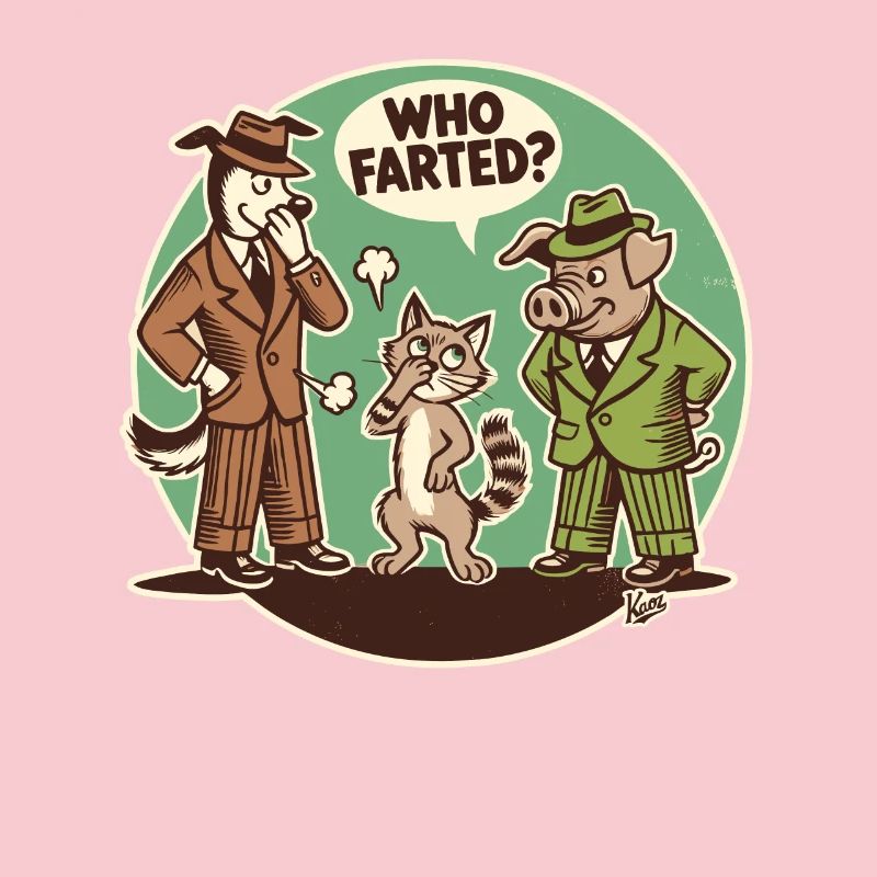 Wer hat gefurzt? Katze, Hund oder Schwein