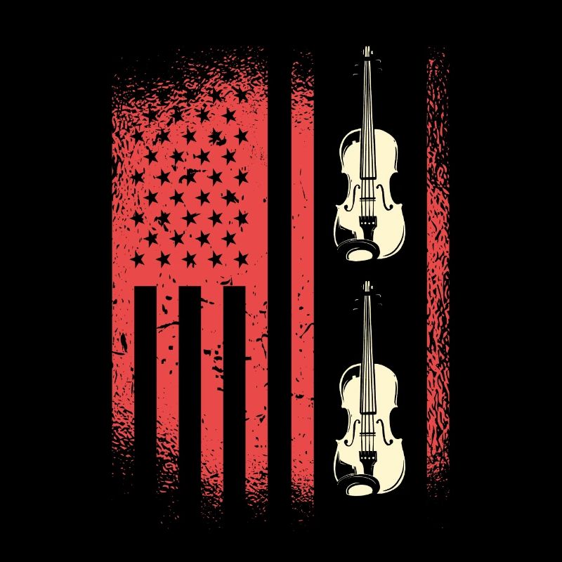 Drapeau américain avec violons