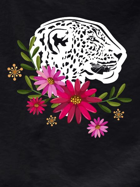 Leopard With Flowers