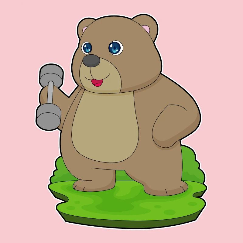 Bear Bodybuilder Musculation avec haltères