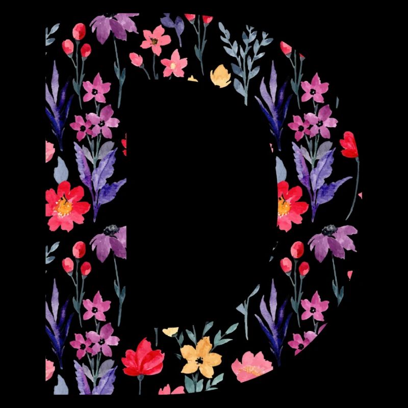 Personalisierter Blumenbuchstabe d - Geschenkidee