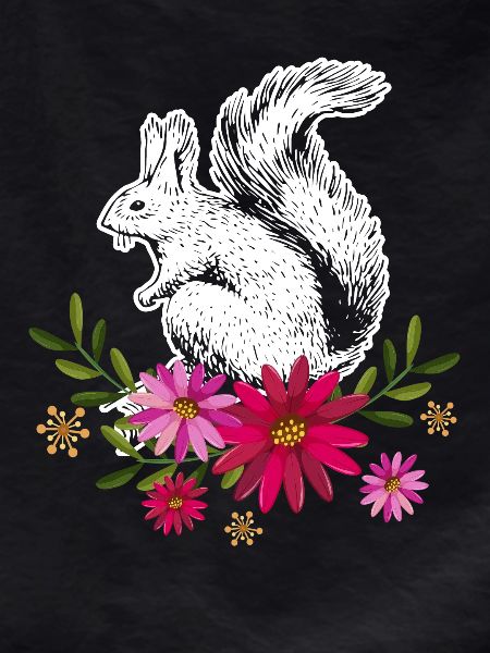 Squirrel With Flowers