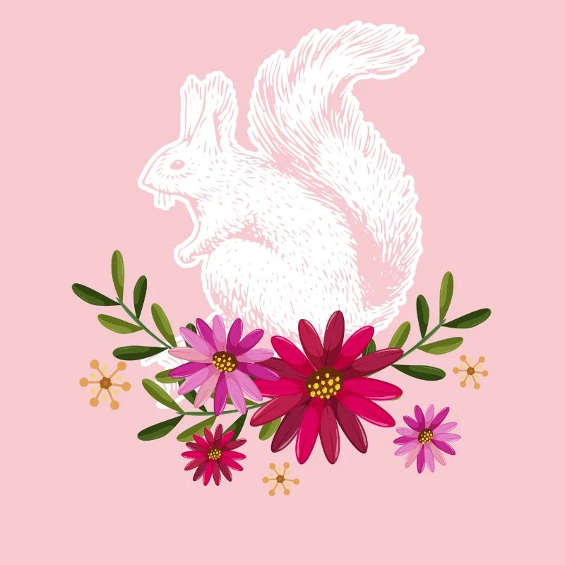 Squirrel With Flowers