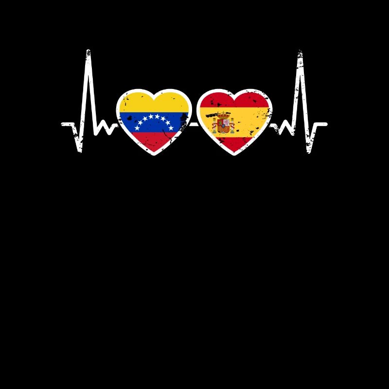 Venezuela Spanien Herzschlag Flagge Venezolaner