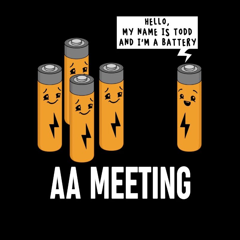 AA réunion drôle batterie dessin animé conception
