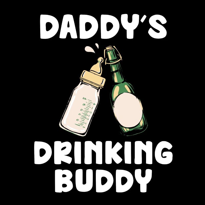 Daddy's Drinking Buddy Funny Baby Design