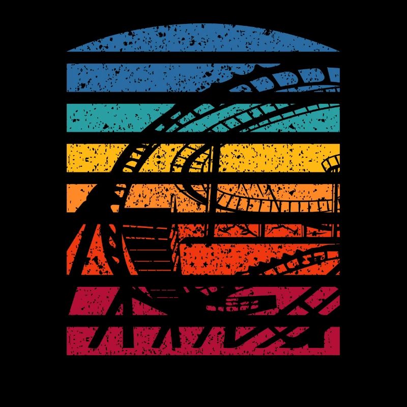 Retro Roller Coaster Silhouette Adventure