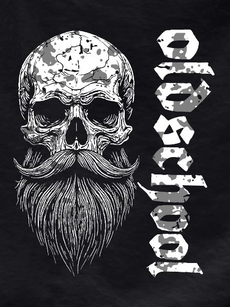 Oldschool Bearded Skull