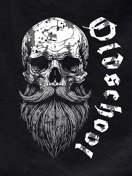 Bearded Oldschool Skull