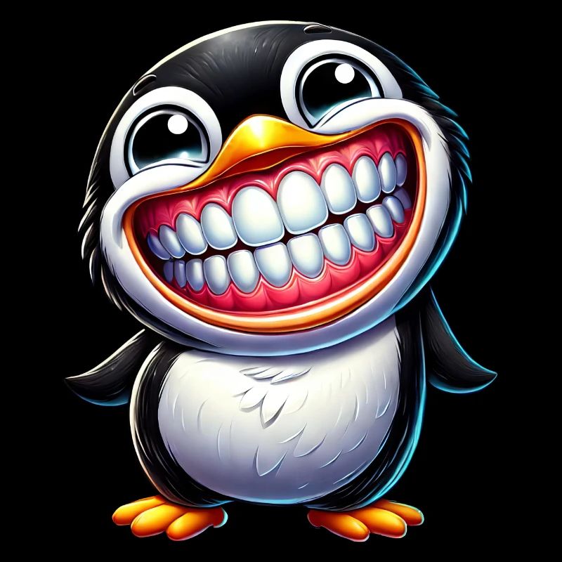 Lustiger Pinguin mit großem Lachen