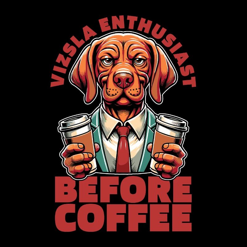 Vizsla Enthusiast Before Dog Breeder Coffee Lover