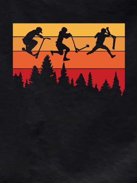 Adventurous scooter silhouette in