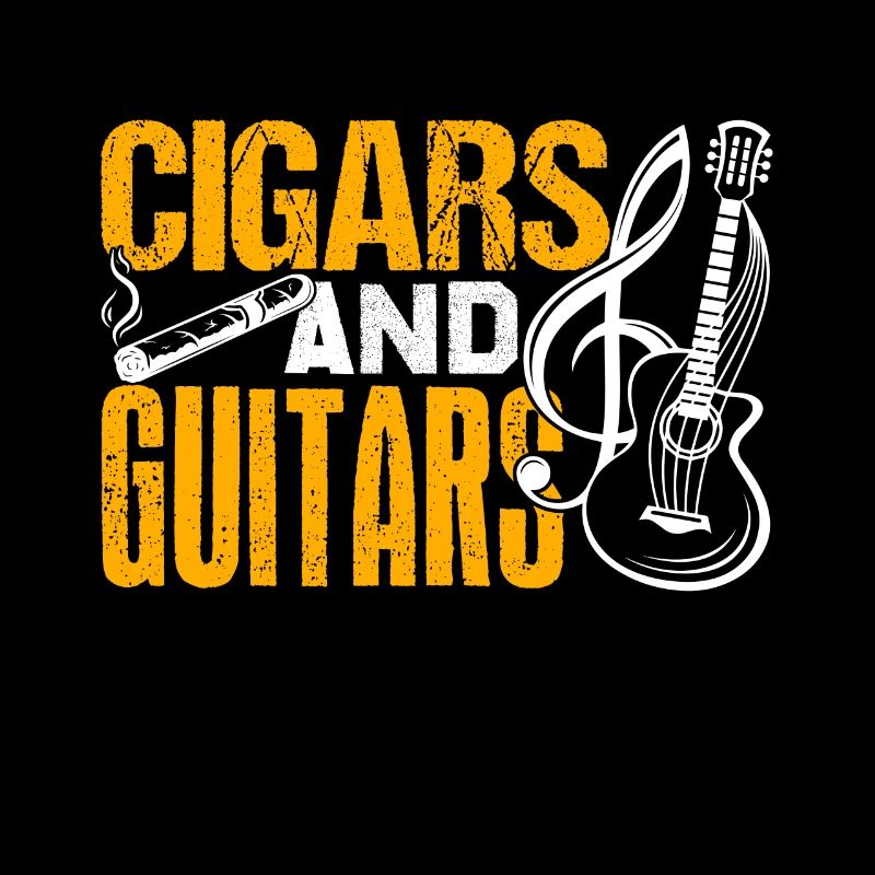 Cigar Smoking Love Cigar And Guitars