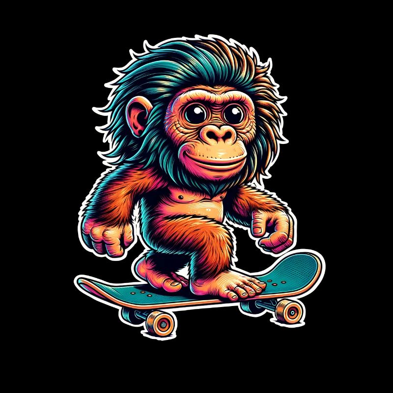 Neanderthal Skateboard Skater