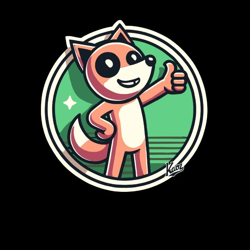 Renard de la nature joyeux avec le pouce levé