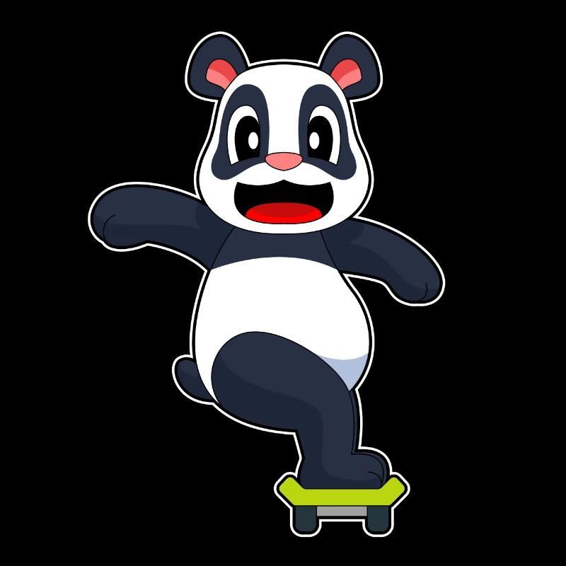 Panda Skater Skateboard