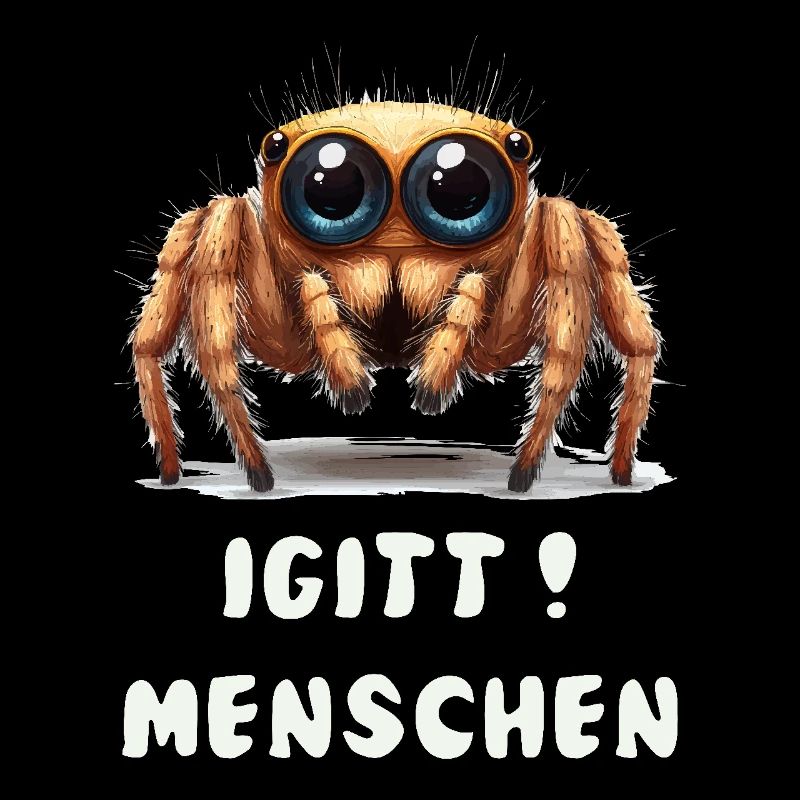 Lustige Spinne mit Spruch