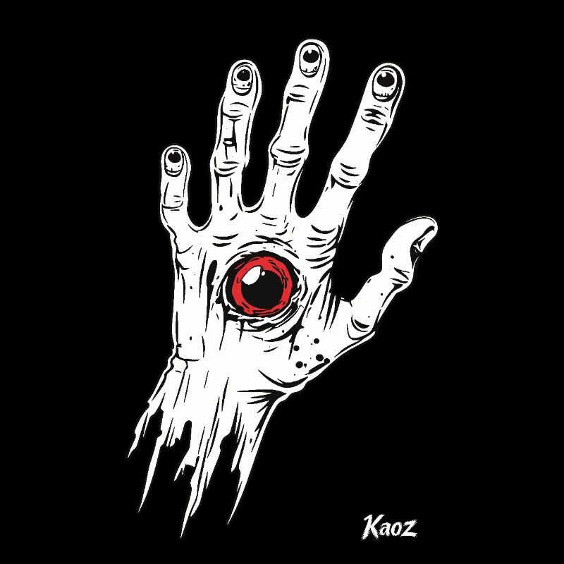 Main de zombie blanc avec œil