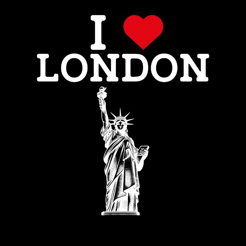 J’aime Londres Statue De La Liberté Coeur Drapeau Paris