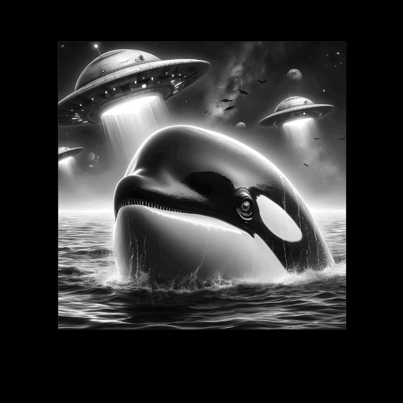 Killer whale Funny Graphic Selfie with UFOs Weird