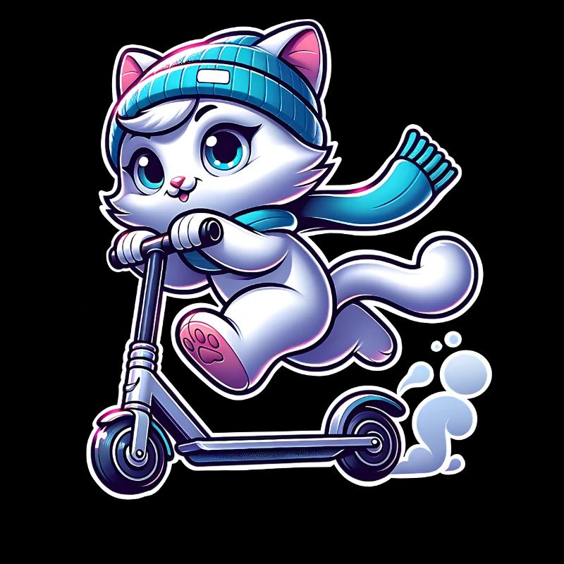 E-Scooter E-Roller Tretroller Katze