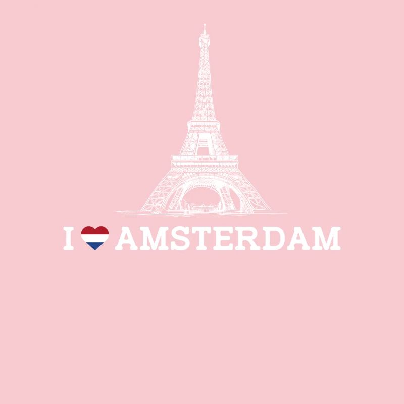 J’aime la Tour Eiffel Amsterdam Lover Coeur Drapeau Jeu de mots