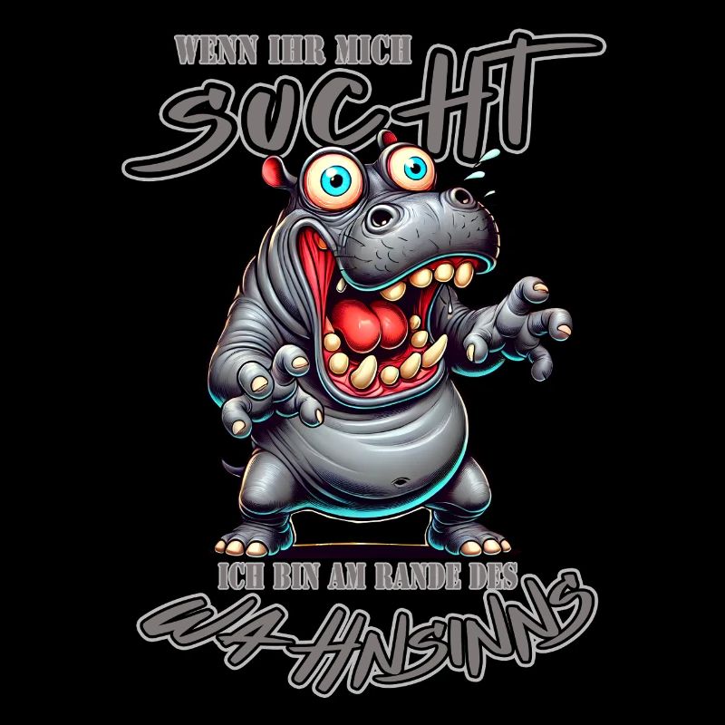 Crazy Nilpferd am Rande des Wahnsinns Comic Stil