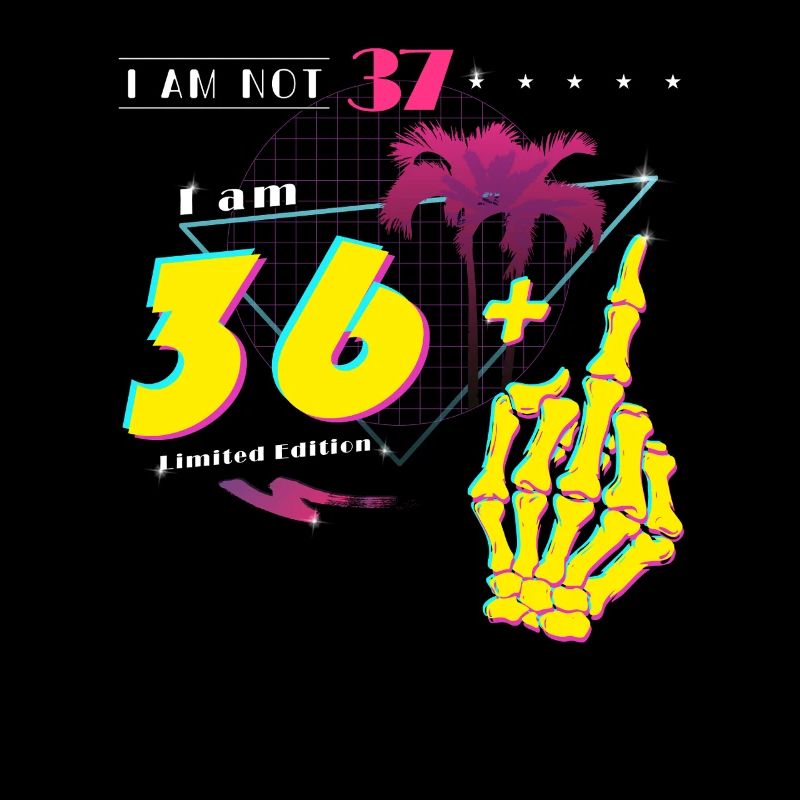Ich bin nicht 37, ich bin 36 + Mittelfinger - Retro 1988