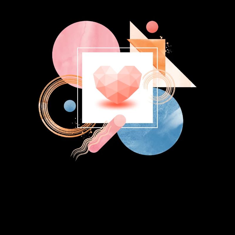 Geometrisches Herz Abstrakte Kunst Geometric Heart