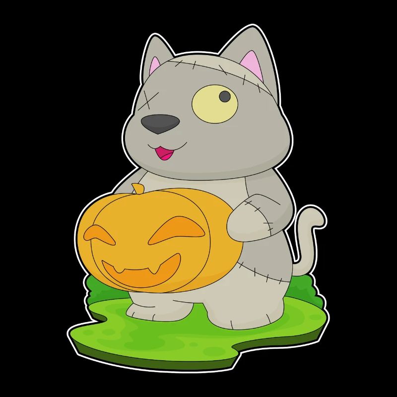 Katze Halloween Zombie
