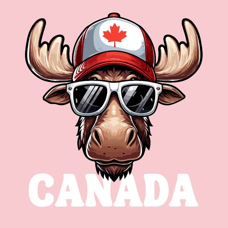Canada Moose Maple Leaf Sunglasses Cap Funny