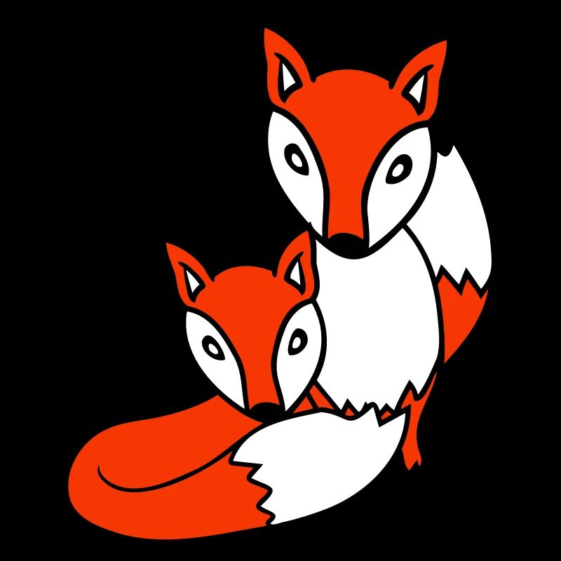 2 Foxes Friends Red Fox Two Wild Animals Team