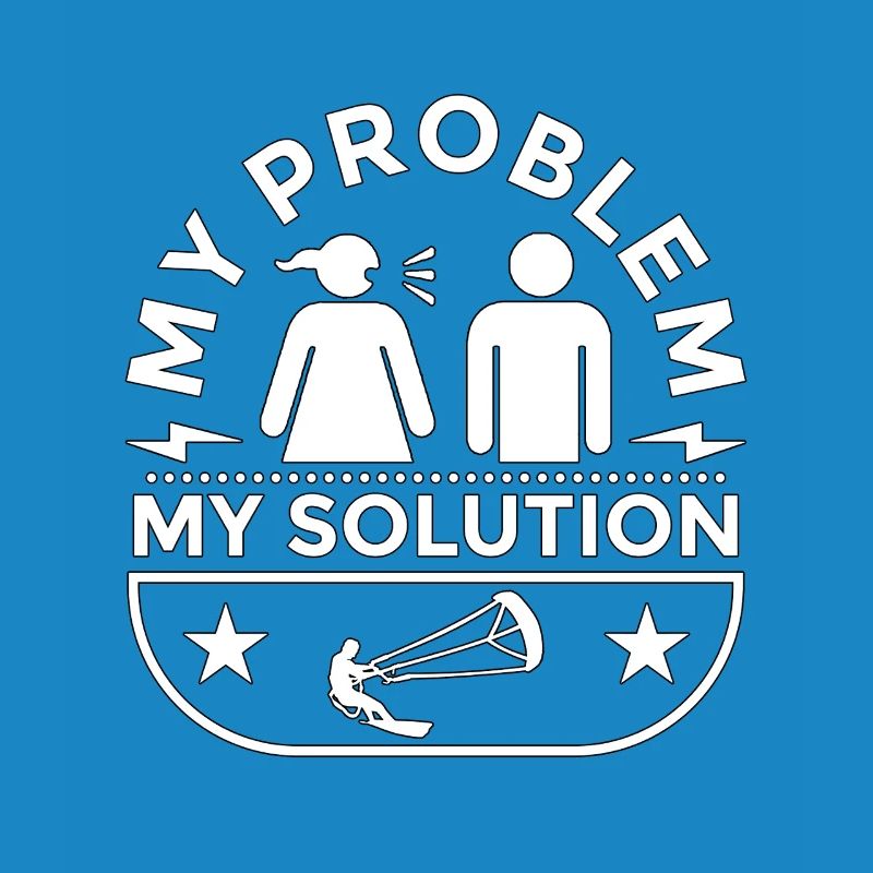 Kiteboarder My Problem My Solution Pictogram Dad