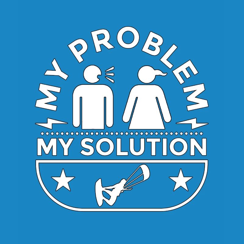 Kiteboarder My Problem My Solution Pictogram Mom